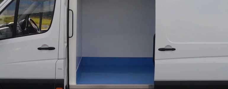 Mercedes Sprinter side door open on van